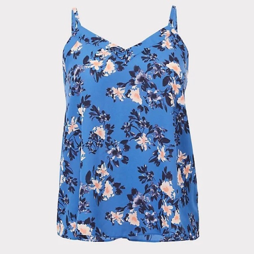 Torrid Blue Floral Georgette Cami size 2 (2X, 18-20)